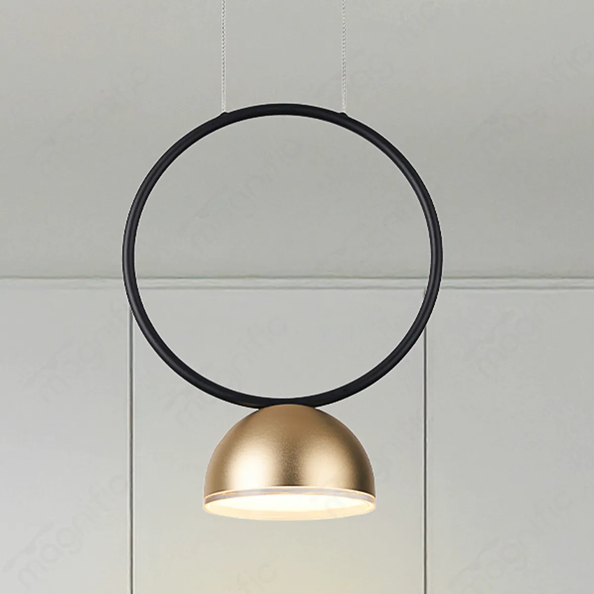 Magnific Contemporary Brass Accent LED Pendant