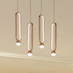 Modern Champagne Gold LED Pendant Light