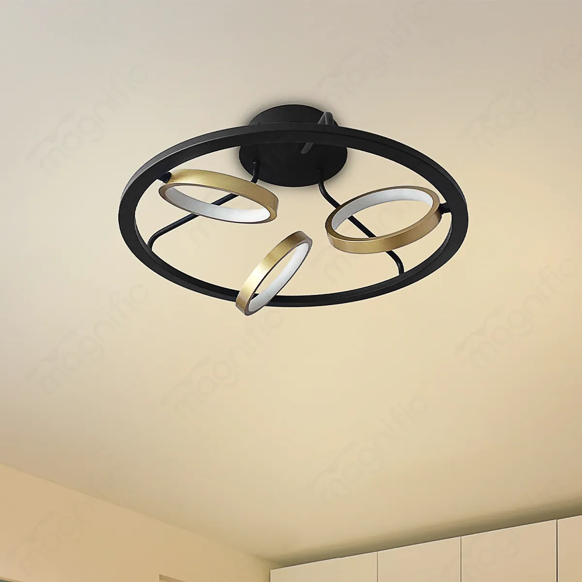 Magnific Abstract LED Ceiling Lamp Black Gold