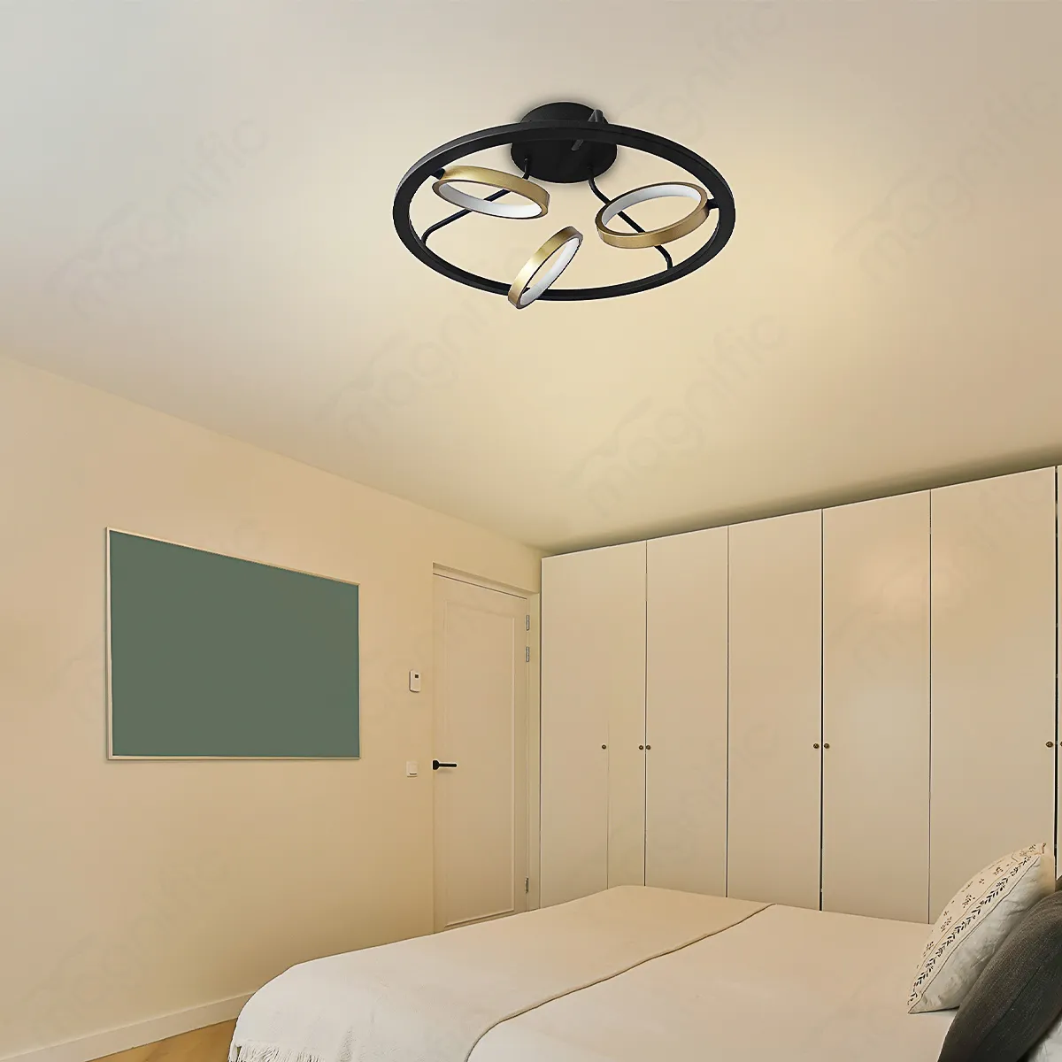 Magnific Abstract LED Ceiling Lamp Black Gold