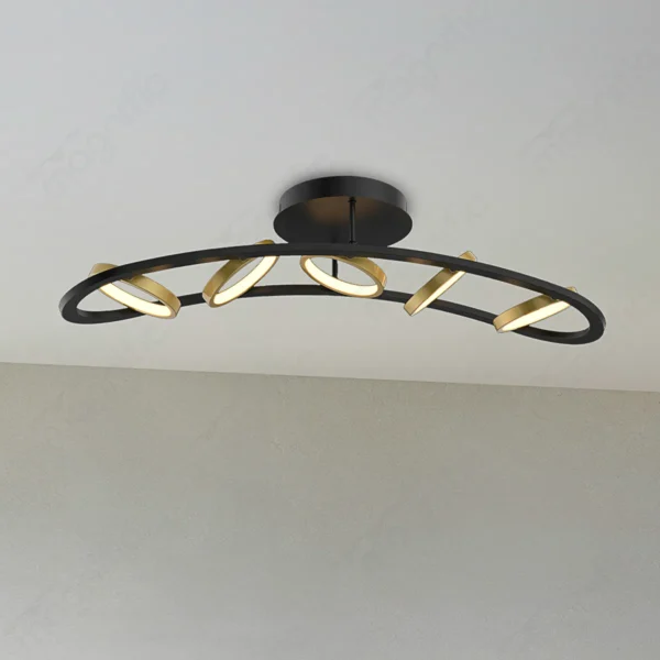 Magnific Contemporary Black Flush Mount