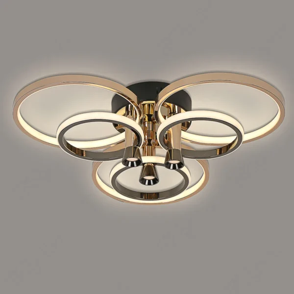Magnific Abstract LED Ceiling Light Gold Rings