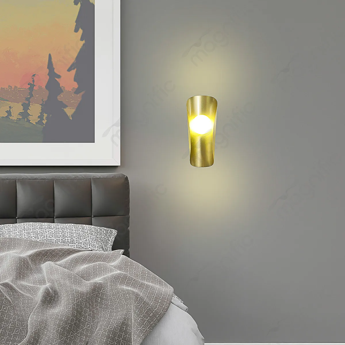 Magnific Modern Curved LED gold Wall Light |