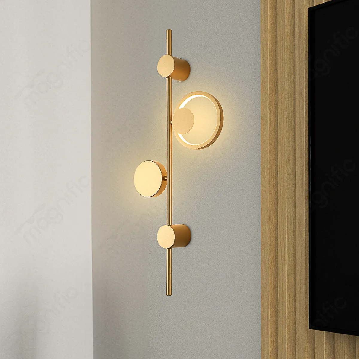 Magnific Modern Gold Vertical LED Wall Light