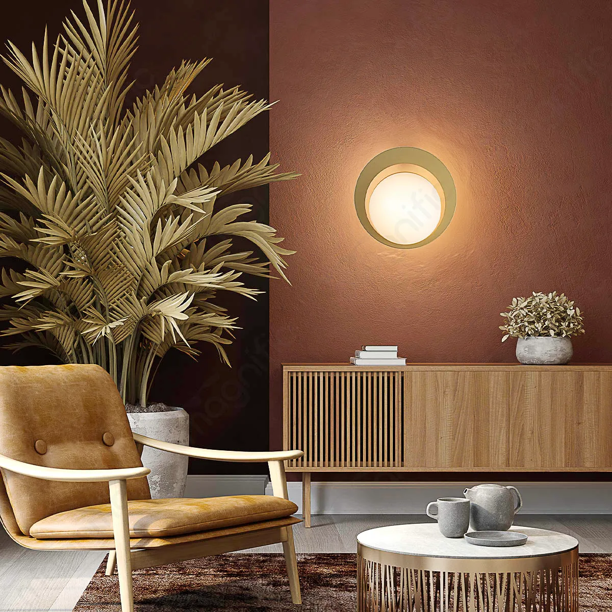 Magnific Contemporary Gold Wall Fixture