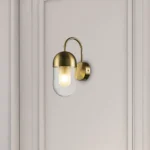 Magnific Modern Gold Double Amber Glass Wall Light