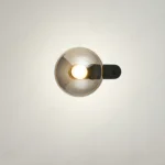 Magnific Unique Round Smoke Glass Wall Light