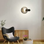 Magnific Unique Round Smoke Glass Wall Light