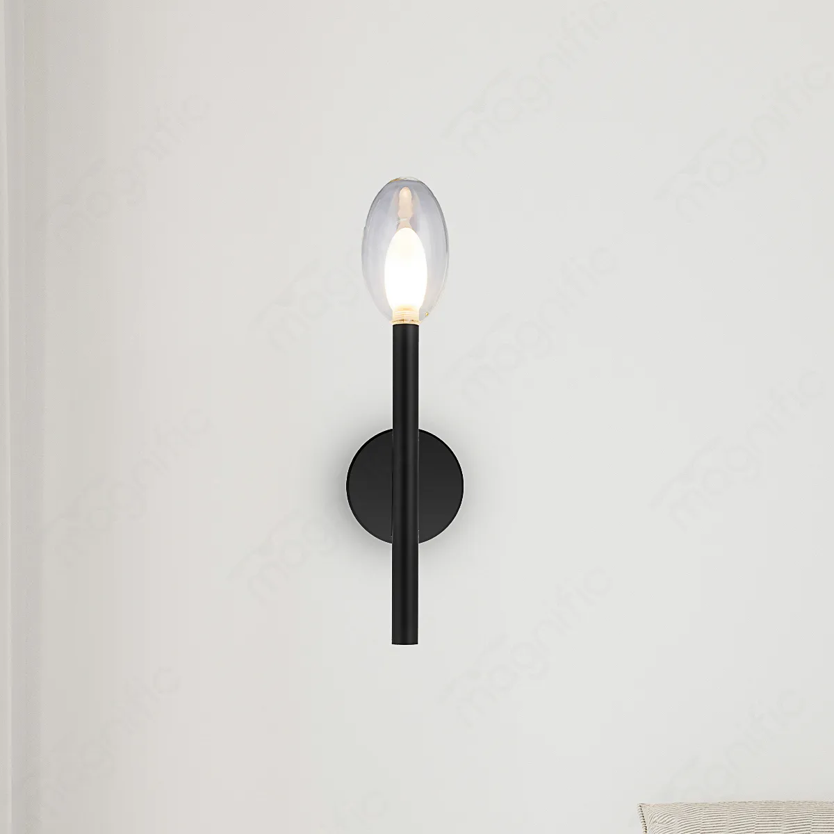 Magnific Minimalist Matte Black Wall Lamp