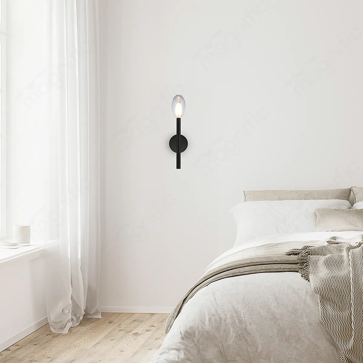 Magnific Minimalist Matte Black Wall Lamp