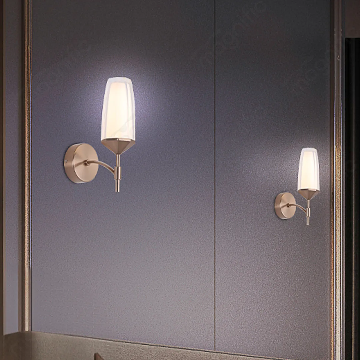 Magnific Elegant Sand Gold Bedside Wall Lamp