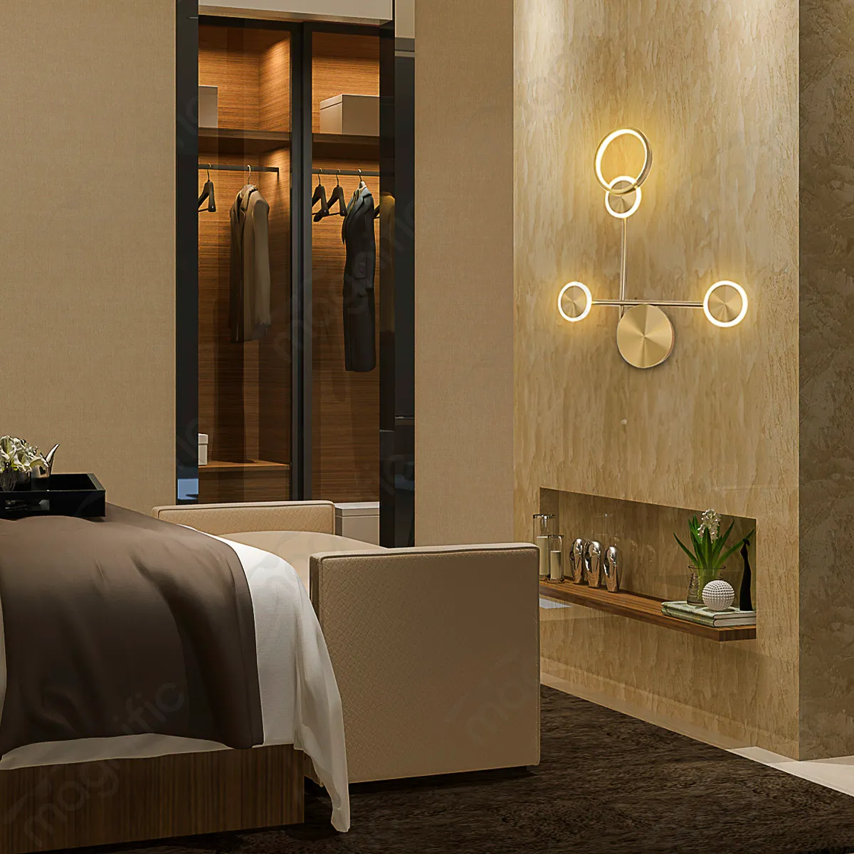 Magnific Gold Geometric LED Sconce