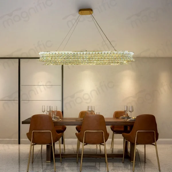 linear crystal chandelier