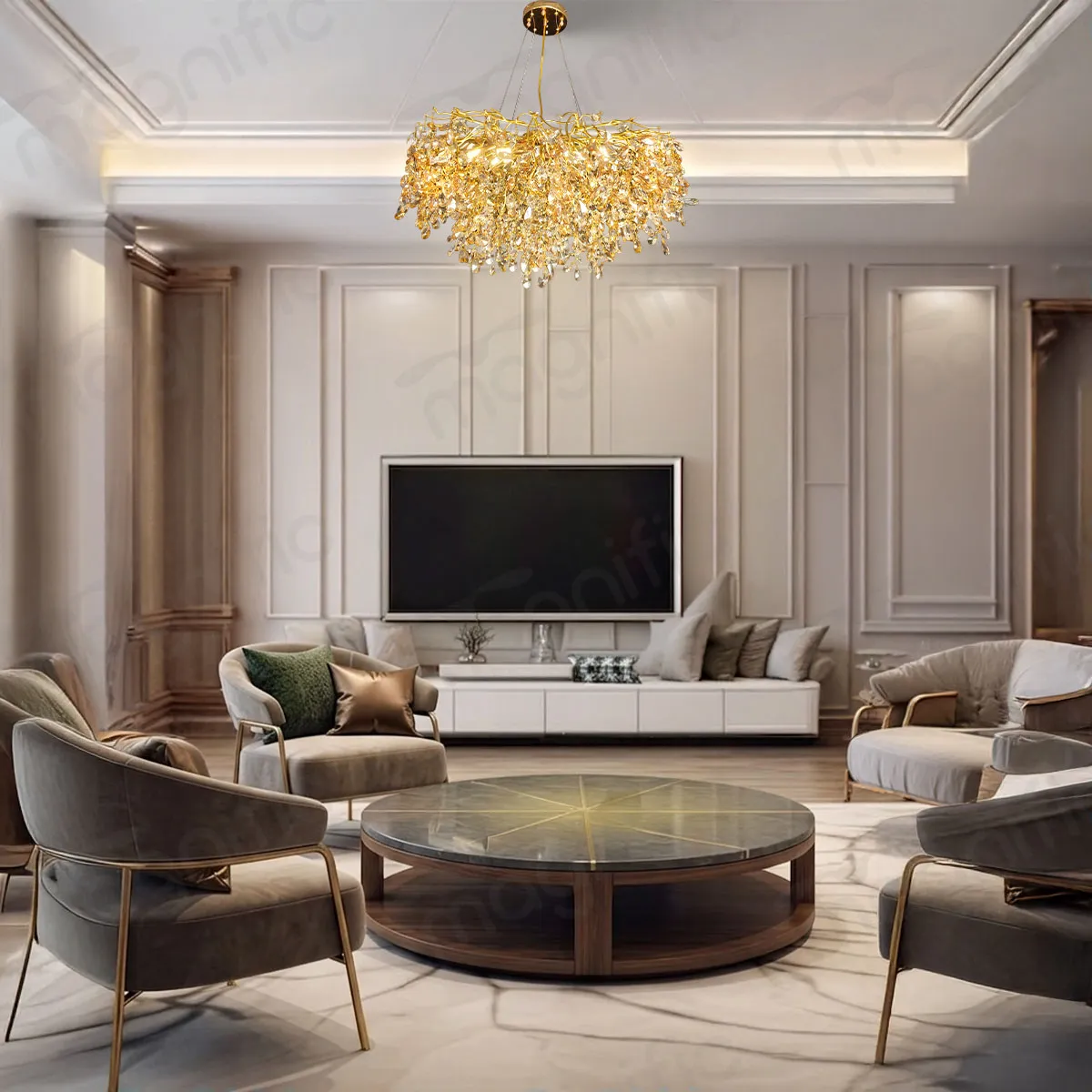 gold crystal chandelier