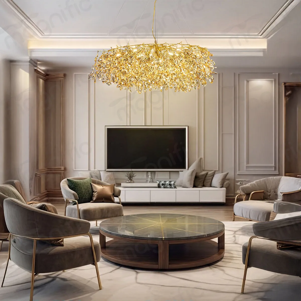 big French Gold chandelier