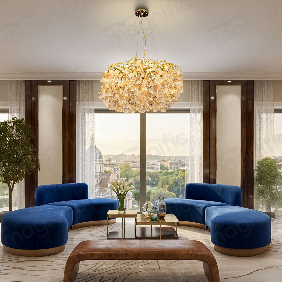 flower crystal chandelier