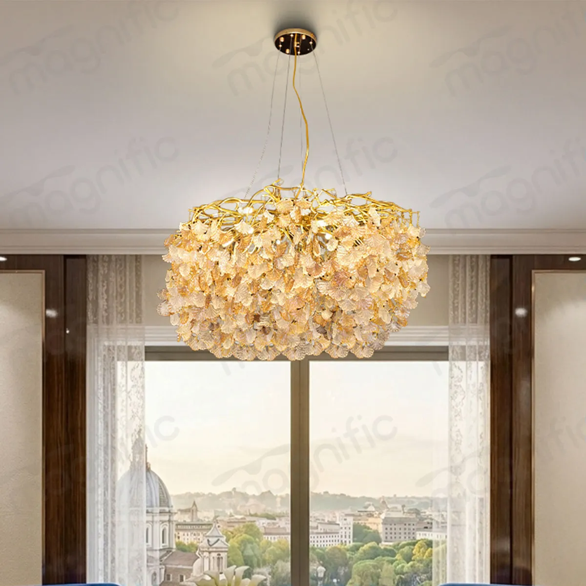 flower crystal chandelier