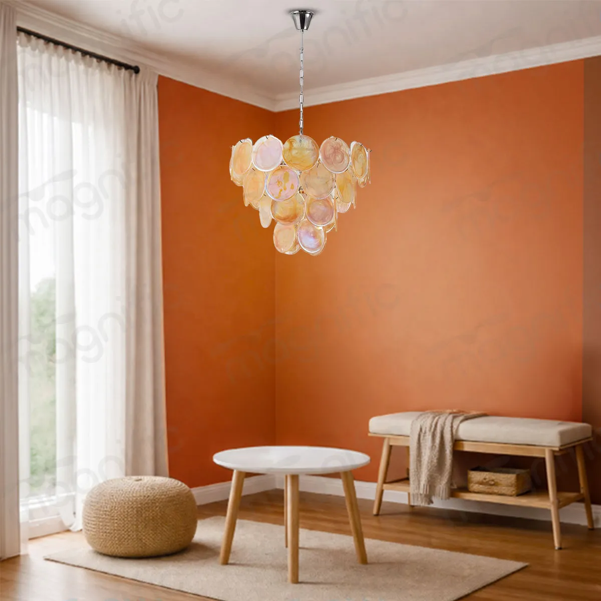 Rainbow glass chandelier