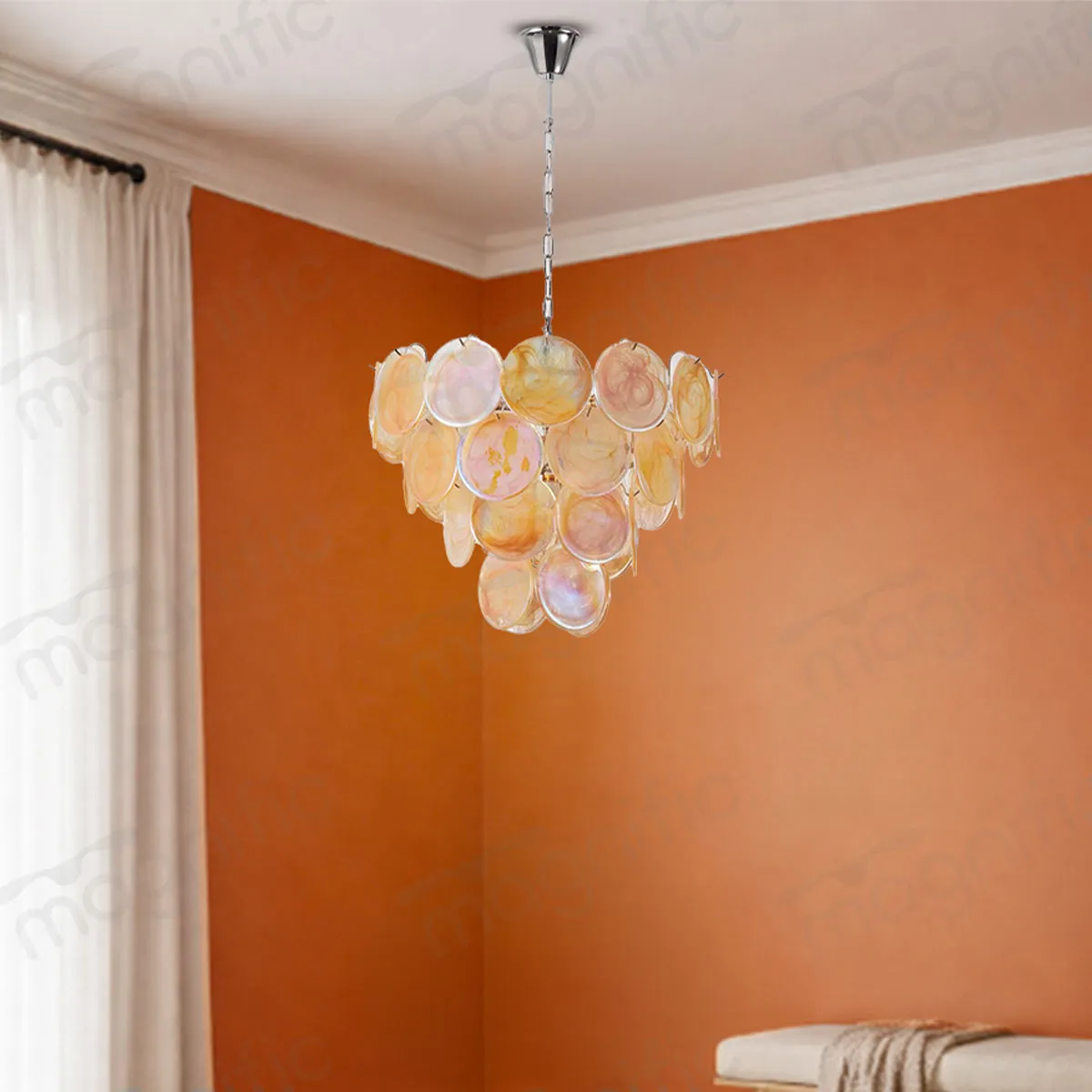 Rainbow glass chandelier