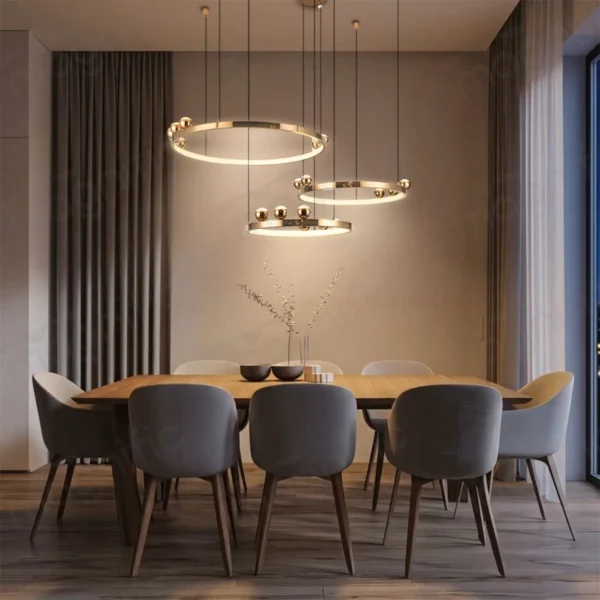 Modern rose gold ring chandelier