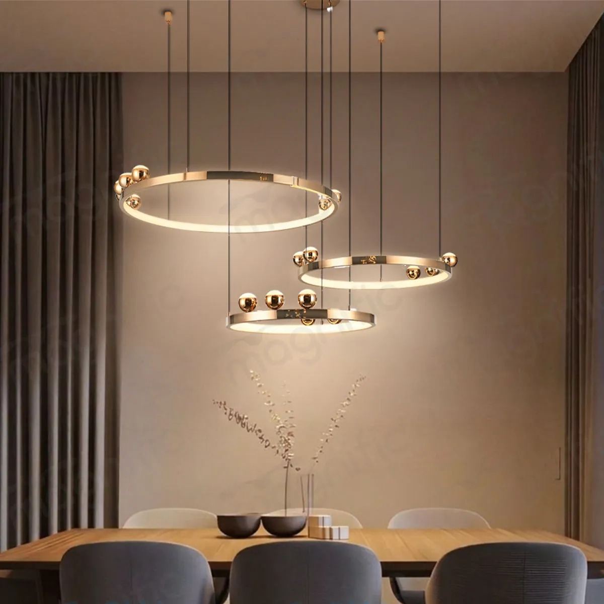 Modern rose gold ring chandelier