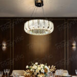crystal drum chandelier India | gold ring crystal chandelier India