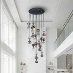 smoke glass cascade chandelier for foyer India