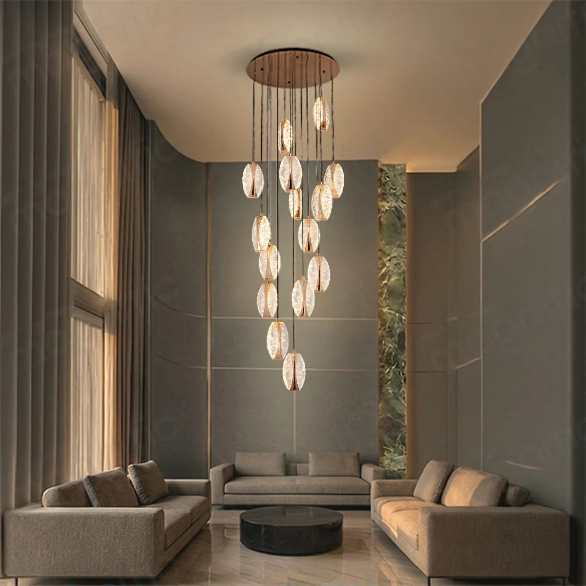 double height chandelier for villa foyer India