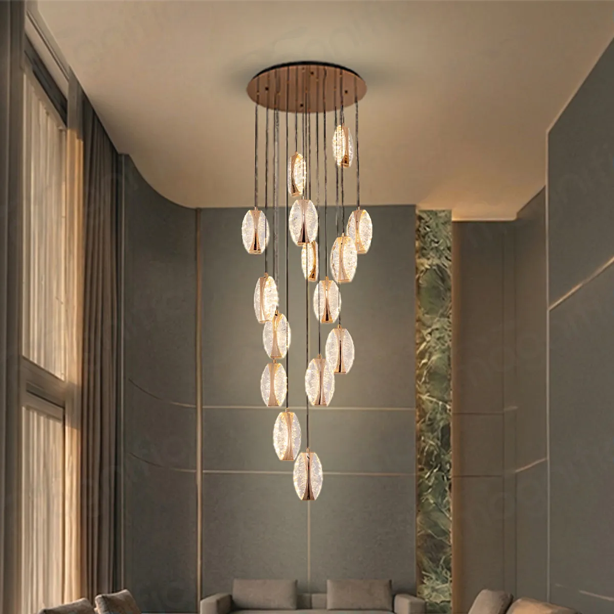 double height chandelier for villa foyer India