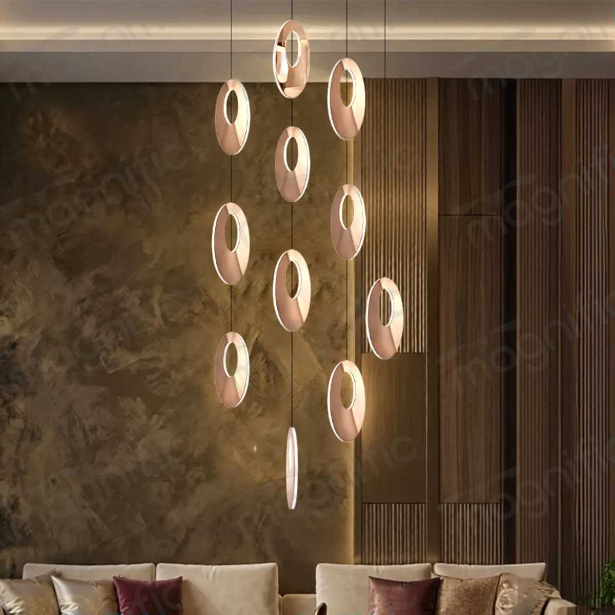 rose gold oval disc pendant for bedroom India