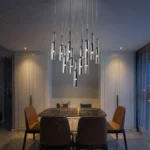 smoke glass cylinder chandelier for staircase India