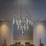 smoke glass cylinder chandelier for staircase India