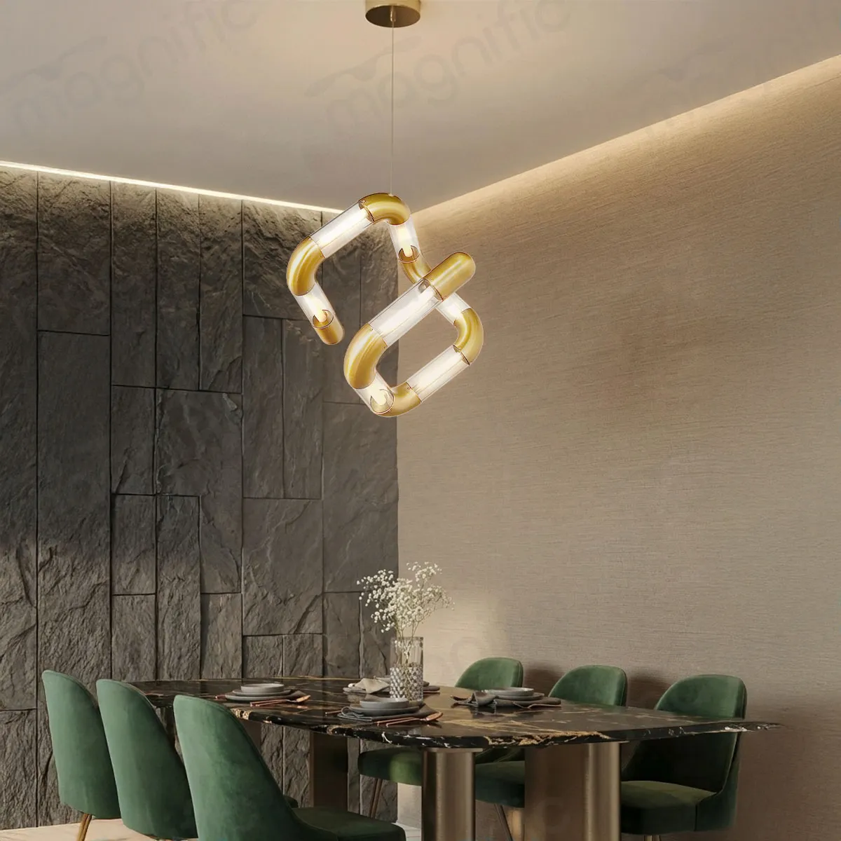 antique brass chain link pendant for living room India