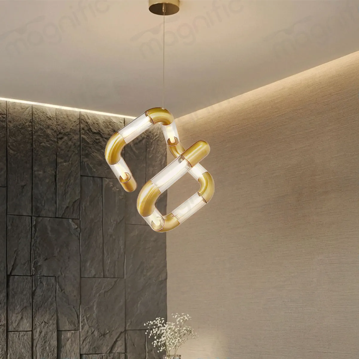 antique brass chain link pendant for living room India