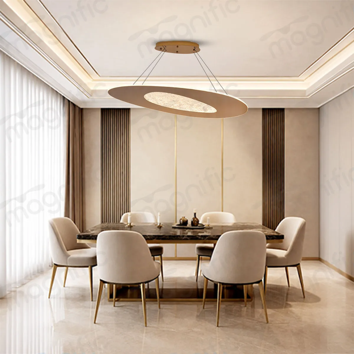 rose gold oval disc pendant for dining room India