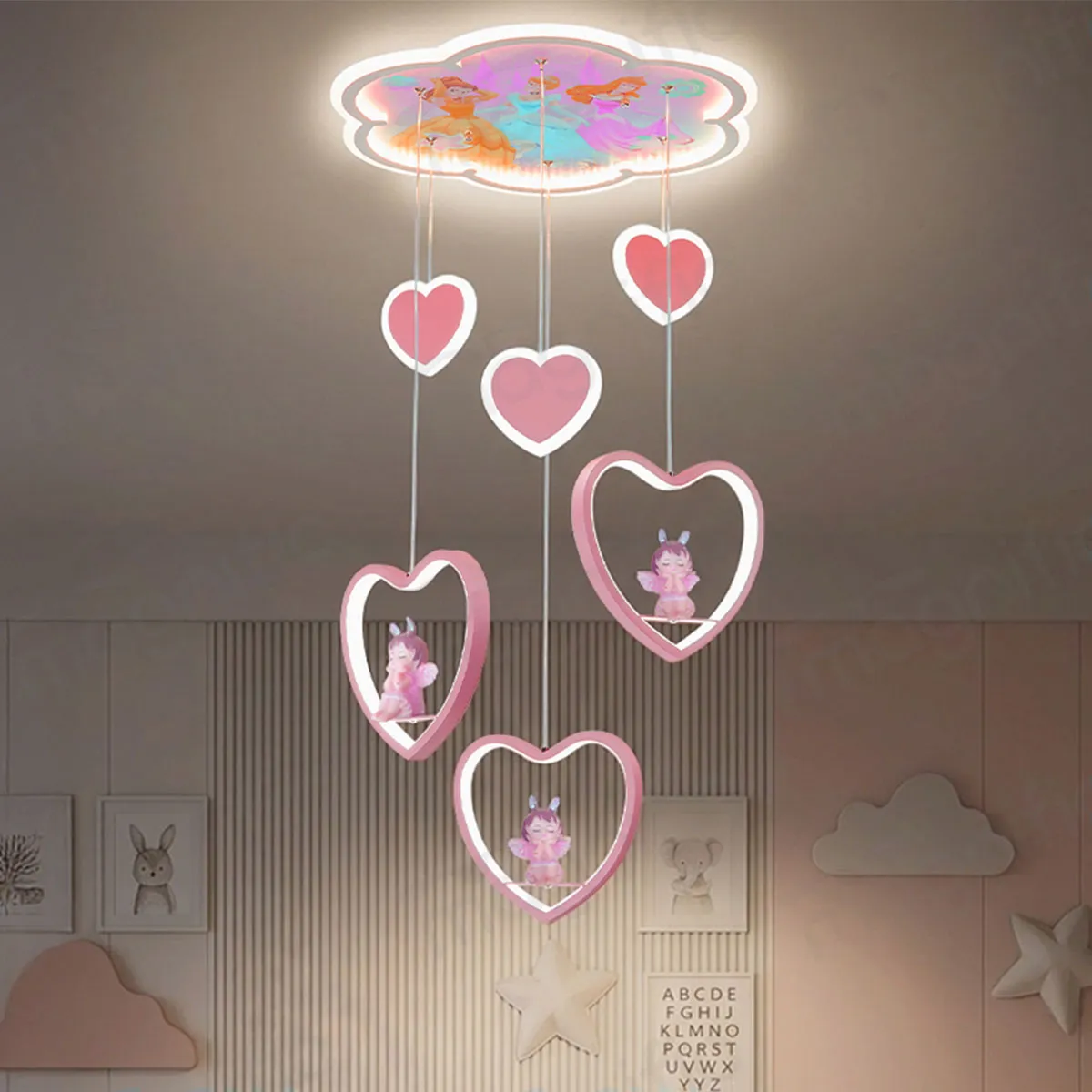 pink heart pendant for girls room India