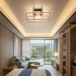 rose gold geometric flush ceiling light