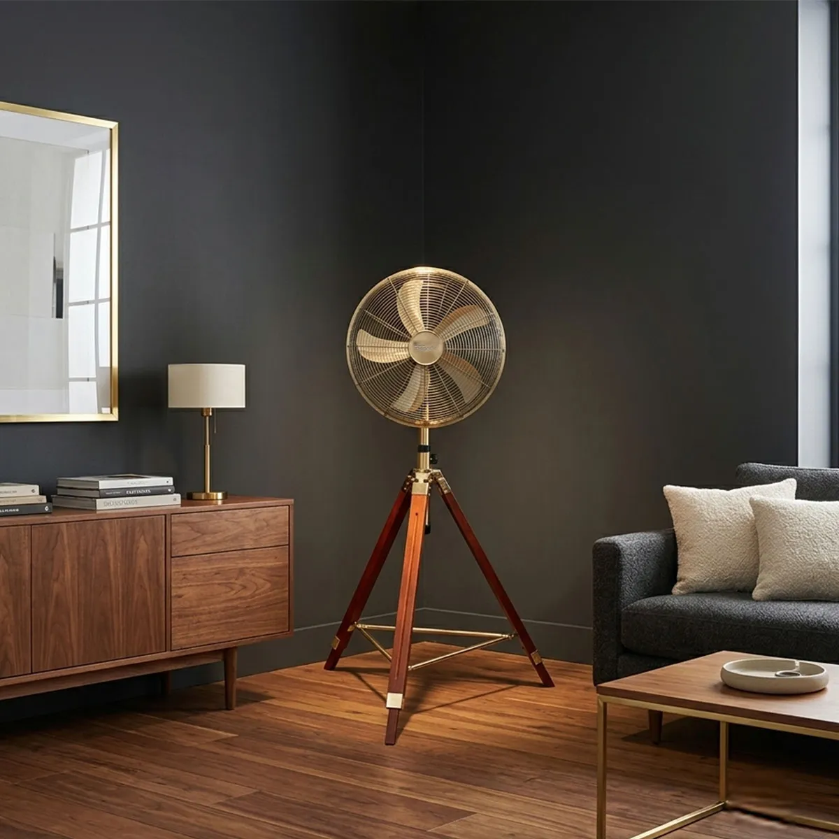 Heritage antique brass stand fan India