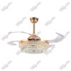 Platinum French Gold Magnific Crystal Ceiling Fans - Side View
